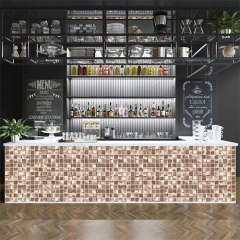 Design Art 3D Gold Metal Stainless Mosaic Bar Counter For Night Club