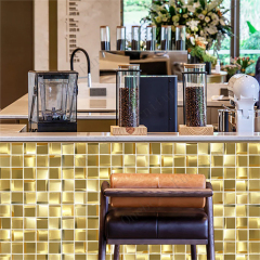 Design Art 3D Gold Metal Stainless Mosaic Bar Counter For Night Club