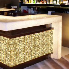 Design Art 3D Gold Metal Stainless Mosaic Bar Counter For Night Club