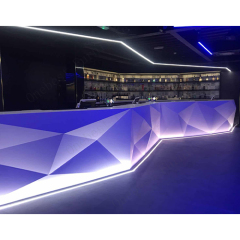 Staron Solid Surface Seamless Bar Counters Led Light Kitchen Room Bar