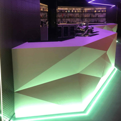 Staron Solid Surface Seamless Bar Counters Led Light Kitchen Room Bar