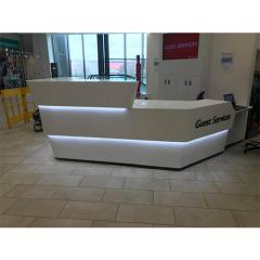 Krion Solid Surface Reception Desk with Metal Logo and Led