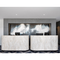 Curved LED Display Indoor Counters Office Building Reception Desk