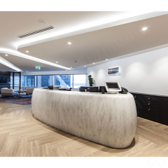 Curved LED Display Indoor Counters Office Building Reception Desk