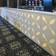 Glacier White Corian Led Bar Counter Center Cafe Bar Tables
