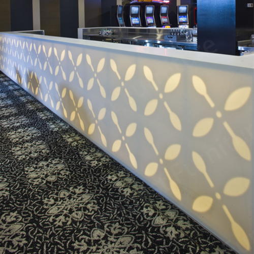 Glacier White Corian Led Bar Counter Center Cafe Bar Tables