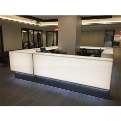Corian Translucent Stone White Led Computer Office Reception Desk