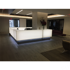 Corian Translucent Stone White Led Computer Office Reception Desk