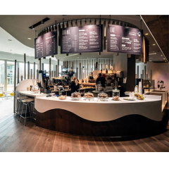 Coffee Bar Furniture Cold Showcase Bread Bar Counter and Chairs