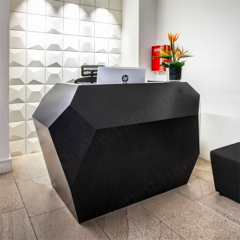 Black Corian Clinic/Dental Office Reception Desk Idea Led Service Counter