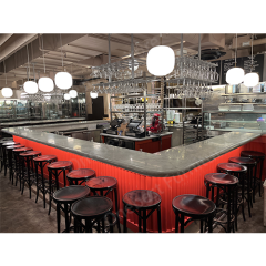 White and Gold Corian Bar Counter Project Led Bar Stool and Chairs