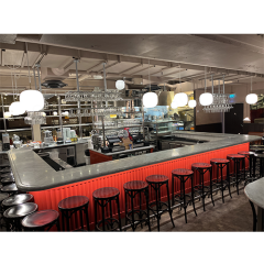 White and Gold Corian Bar Counter Project Led Bar Stool and Chairs