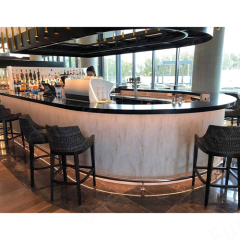 White and Gold Corian Bar Counter Project Led Bar Stool and Chairs