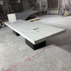 White Corian Marble Office Meeting Table Stone Conference Tables