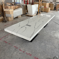 White Corian Marble Office Meeting Table Stone Conference Tables