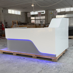 Baby Shop U Shape Reception Desk Counter Led Medical Clinic Furniture