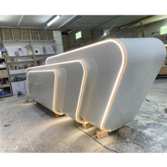 Distinctive Look Colored Lights Front Reception Desk Store Counter