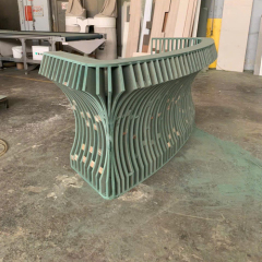 Oval Shape Trade Show Reception Desk with Back Wall for Cafe Shop