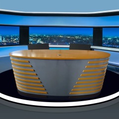LED Talk Show Broadcast Reception Desk Custom Size TV Media Counter