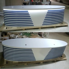 LED Talk Show Broadcast Reception Desk Custom Size TV Media Counter