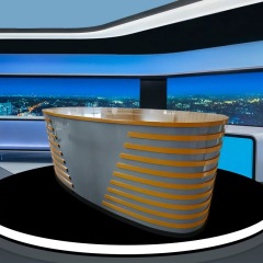 LED Talk Show Broadcast Reception Desk Custom Size TV Media Counter