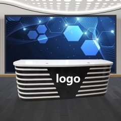 LED Talk Show Broadcast Reception Desk Custom Size TV Media Counter