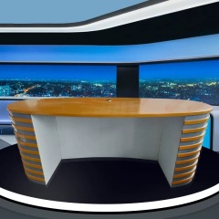 LED Talk Show Broadcast Reception Desk Custom Size TV Media Counter