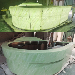 Italian Design Corian Green Onyx Stone Bar Counter for High End Bars