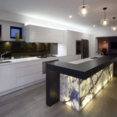 Black Corian Stone Kitchen Bar Island Home Villa Bar Counters