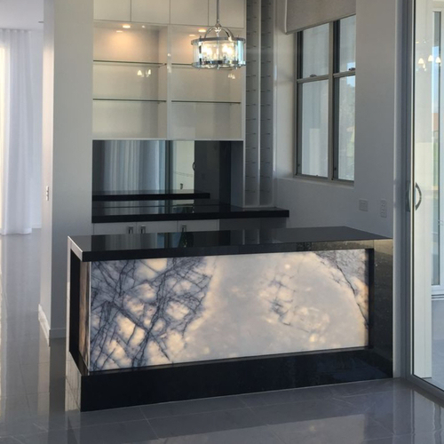 Black Corian Stone Kitchen Bar Island Home Villa Bar Counters