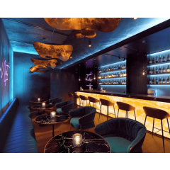 Milwaukee Design Warm White Led Hotel Bar Counters Sintered Stone Equipments