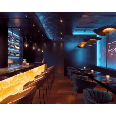 Milwaukee Design Warm White Led Hotel Bar Counters Sintered Stone Equipments