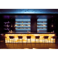 Milwaukee Design Warm White Led Hotel Bar Counters Sintered Stone Equipments
