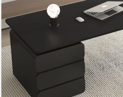 Black Corian Acrylic Manager Lawyer Office Desk Chair Home Computer Table