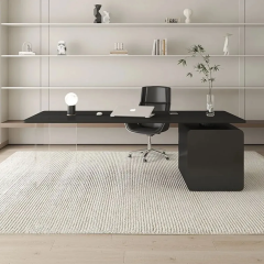 Black Corian Acrylic Manager Lawyer Office Desk Chair Home Computer Table