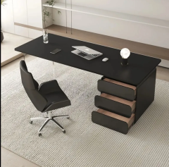Black Corian Acrylic Manager Lawyer Office Desk Chair Home Computer Table