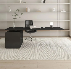 Black Corian Acrylic Manager Lawyer Office Desk Chair Home Computer Table