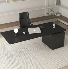 Black Corian Acrylic Manager Lawyer Office Desk Chair Home Computer Table