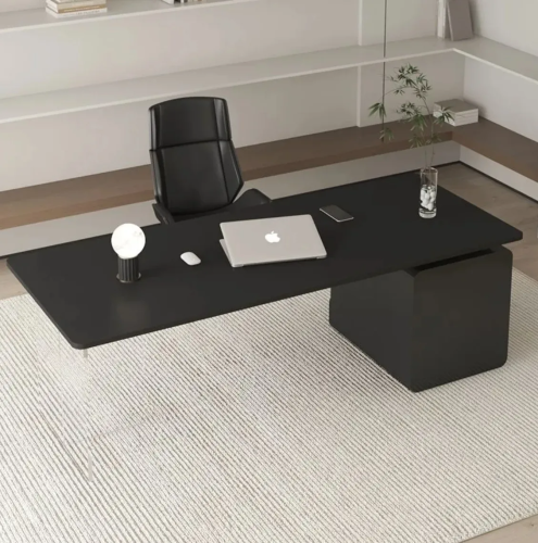 Black Corian Acrylic Manager Lawyer Office Desk Chair Home Computer Table