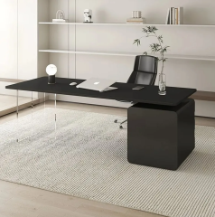 Black Corian Acrylic Manager Lawyer Office Desk Chair Home Computer Table