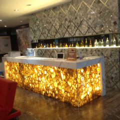 UK Limestone LED Home Drink Bar Counter Sets with Bar Stools