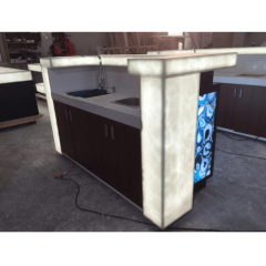 Turkey Natural Agate/Onyx Stone I Shape LED Bar Counter for Kitchen