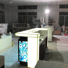 UK Limestone LED Home Drink Bar Counter Sets with Bar Stools