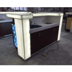 Turkey Natural Agate/Onyx Stone I Shape LED Bar Counter for Kitchen