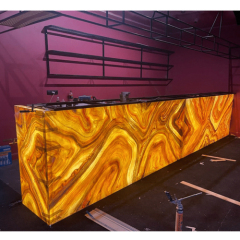 Black Corian Counter Top Glow LED Onyx Hotel Lounge Furniture