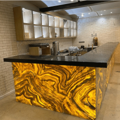 Black Corian Counter Top Glow LED Onyx Hotel Lounge Furniture