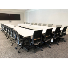 Large Size U Shape Acrylic Solid Surface Conference Table 24 Persons Meeting Desk