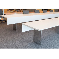 Large Size U Shape Acrylic Solid Surface Conference Table 24 Persons Meeting Desk