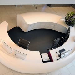 Shopping Mall Centre Help and Information Desk Round Corian Front Counter