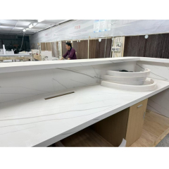 Custom Corian Marble Colour Front Counter Modern Solid Wood Reception Desk